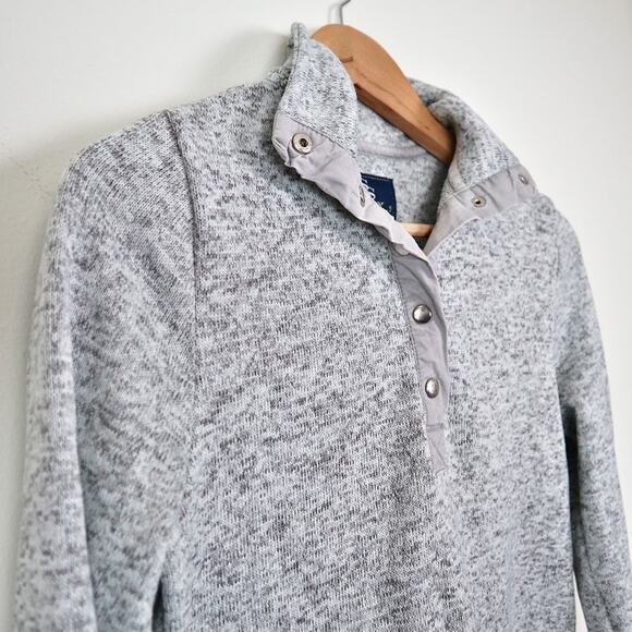 Simply Southern Size S Snap Down Pullover Fleece Top Down Pebble Gray - Picture 7 of 10